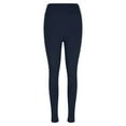 thumbnail image 5 of Fartey Fleece Lined Leggings with Pockets for Women Thermal High Waisted Yoga Pants Tummy Control Warm Winter Workout Leggings Navy S, 5 of 7