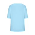 thumbnail image 5 of Bmisegm Womens Tops Basic V Neck T Shirts Half Sleeve Tops Casual Solid Summer Tees T Shirts for Women Sky Blue M, 5 of 5