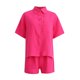 thumbnail image 5 of Conjuntos de 2 piezas para mujer: camisa de manga larga con botones y pantalones cortos, pijamas, chándal informal, tallas S-L, 5 of 8