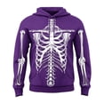 thumbnail image 4 of Rggeeun Mens Halloween Sweatshirt Hoodie Skeleton Graphic Soft Long Sleeve Tops with Pocket Fall Winter Pullover Evening Party Comfort,Purple,M, 4 of 4