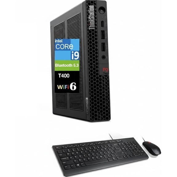 Lenovo ThinkStation Workstation Mini Desktop (Intel i9-14900, NVIDIA T400 4GB, 8GB DDR5, 256GB SSD, WiFi 6, Bluetooth 5.3, 300W PSU, RJ-45, 1x DP; 3x mDP, HDMI, No OS)
