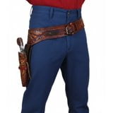 TJAYZ Western Drop Loop Leather Gun Belt and Holster, Right Hand, 22 Caliber, HARVEST 50"