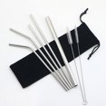 thumbnail image 3 of 18 Pailles en Acier Inoxydable 8,5 Pouces Pailles Réutilisables avec Pochette de Transport (Argent), 3 of 5