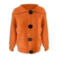 thumbnail image 4 of Ediodpoh Big Button Knitted Jacket Women's Fashion Retro Lapel Cardigan Sweater Women's Autumn and Winter Loose Style Womens Cardigan Sweaters Orange, 4 of 4