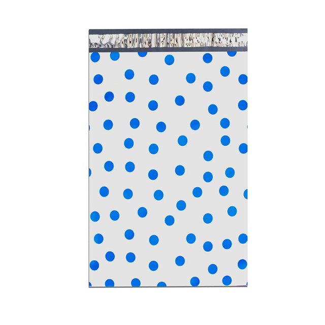 100Pack 6"x9" Blue Polka Dot FLAT POLY Mailers USPS Approved Business