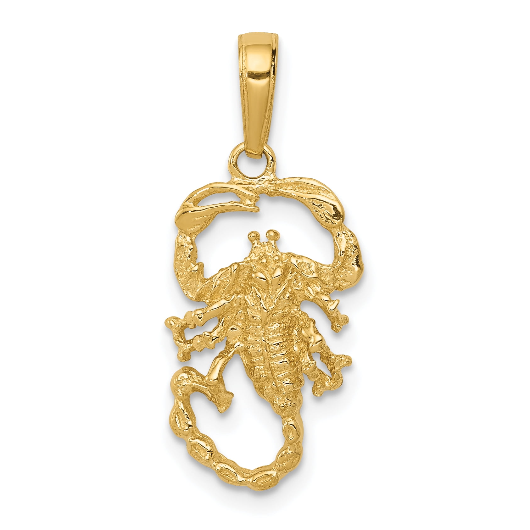 14K Yellow Gold Large Scorpio Zodiac Charm Pendant