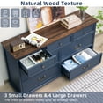 thumbnail image 3 of Joaxswe 7 Drawer Dresser for Bedroom, 54" Wide Dresser Organizer Chest of Drawers for Nursery Dark Blue, 3 of 7
