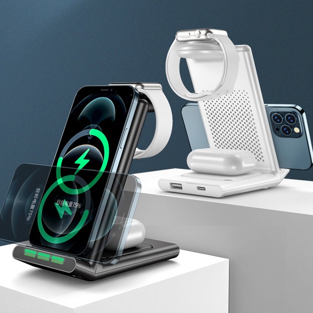 AOOOWER 3 in 1 Charging with Indication Function High Power Charger 15W for Android/for Apple/