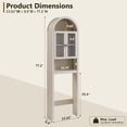 thumbnail image 3 of SinCiDo Arched Over The Toilet Storage Cabinet, Modern Bathroom Shelf Over Toilet with Acrylic Doors, Wooden Bathroom Space Saver Organizer above Toilet with Adjustable Shelf, 3 of 8