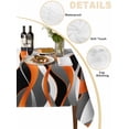 thumbnail image 2 of Abstract Stripes Table Cloth, Retro Modern Orange Black Gray Lines Waterproof Tablecloth for Rectangle Tables, Reusable Washable Fabric Table Cover for Restaurant Kitchen Dining Tables 60"x84", 2 of 6