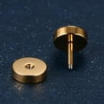 thumbnail image 2 of Unisex Stainless Steel Ear Stud Earring Titanium stud Punk Dumbbell High Polished Ear Piercing Punk Style, 2 of 7