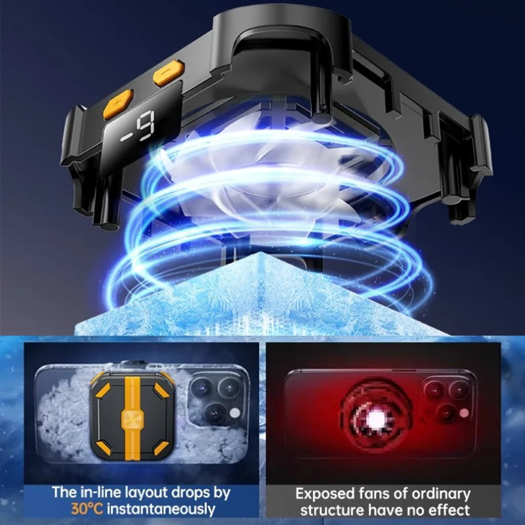 Semiconductor Cooling Phone Coolers with Real Time Temperature Display for 4.5 to 6.7 Inch Smartphones & USB Charging