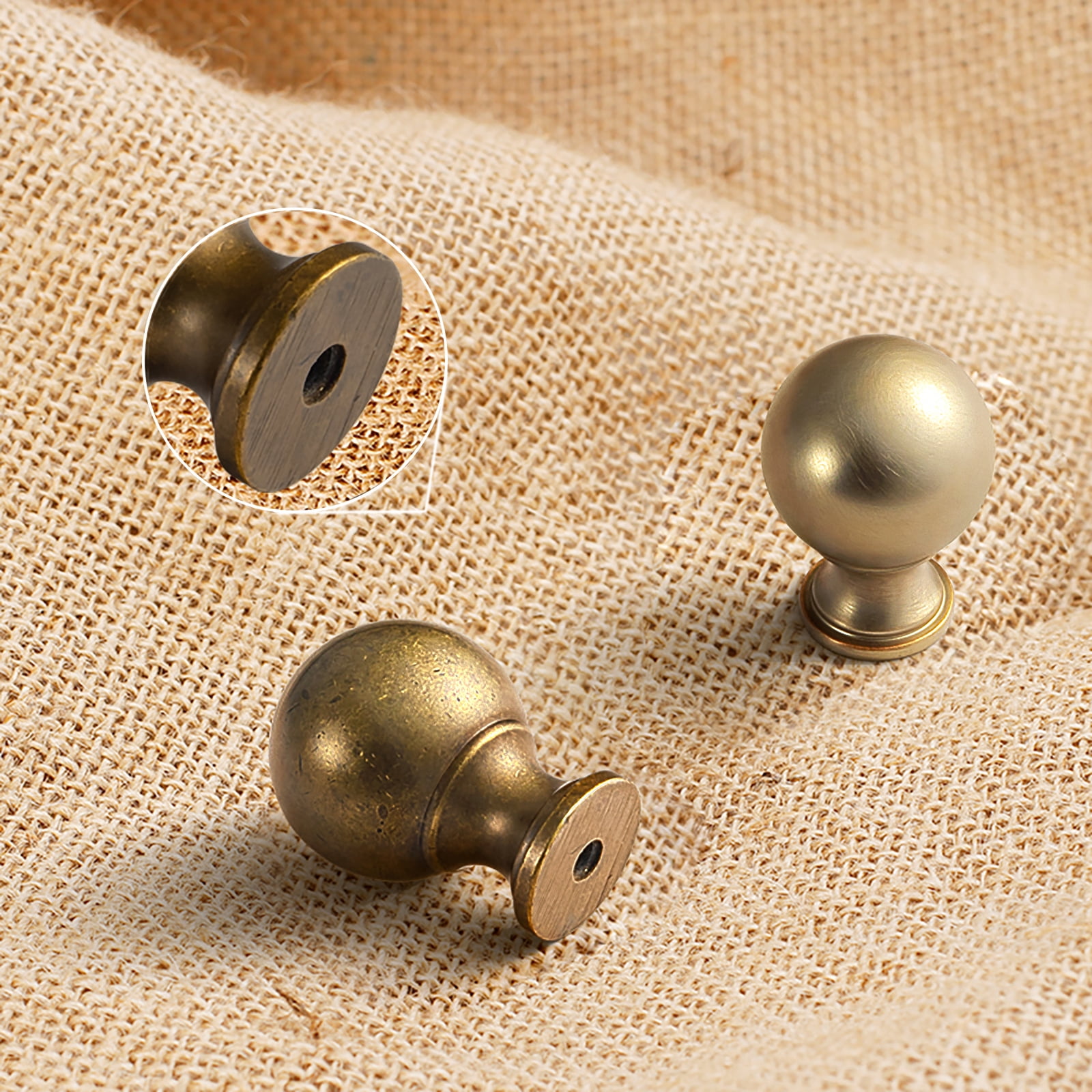 Goo-Ki 12 Pack Champagne Bronze Cabinet Drawer Knobs, Zinc Alloy 1.14" Dia Cabinet Handles for Bar Cupboard Closet Wardrobe