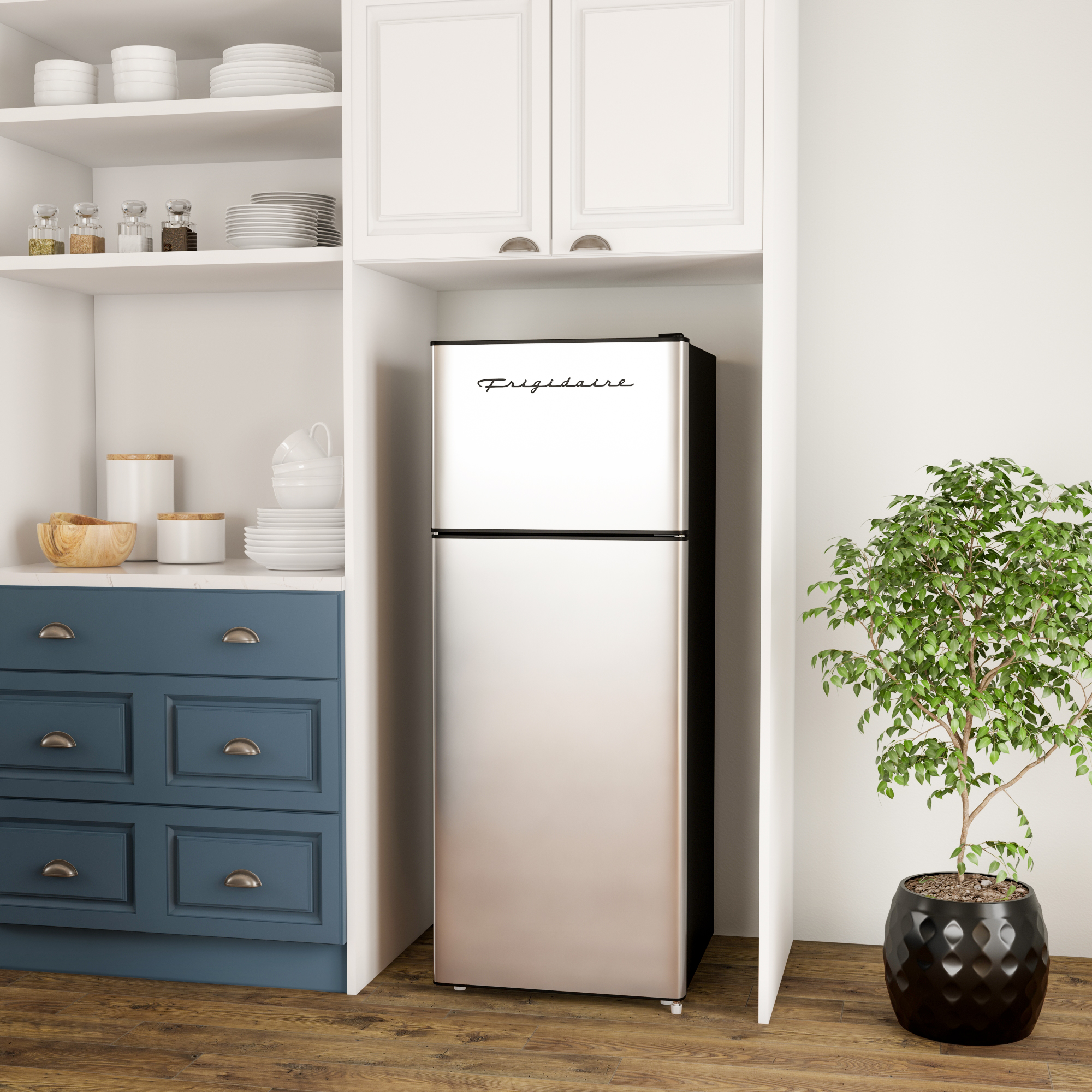 Frigidaire 21 in. 7.5 Cu. ft. Retro Refrigerator, Standard Door Style, Stainless Look - New - image 2 of 13