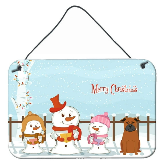 Carolines Treasures BB2442DS812 Merry Christmas Carolers Chinese Chongqing Dog Wall or Door Hanging Prints  8x12