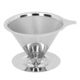 thumbnail image 1 of Pour Over Coffee Dripper, Cone Shape Cafe Brewer Filter Slow Drip Stainless Steel  for Drinking, 1 of 8