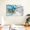 thumbnail image 3 of Elephant Stock Blue Liquid Marble Abstract Wall Art - Horizontal Canvas Wall Art - Living Room Wall Decor - Abstract Canvas - Blue And Gray Decor - 12" x 8", 3 of 8
