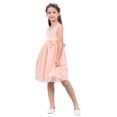 thumbnail image 5 of Sxiwei Kids Flower Girls Floral Rose V-neck Chiffon Wedding Bridesmaid Party Dress Ball Gown Prom Coral Pink 10, 5 of 7