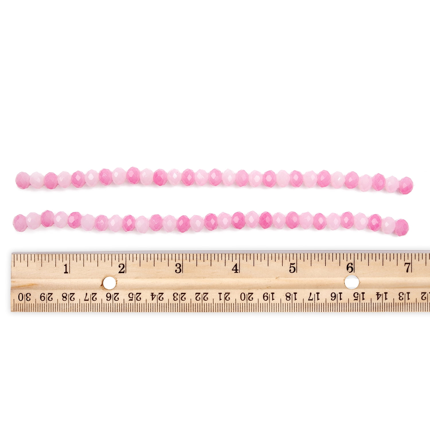 (2 pack) Cousin DIY 2-Strand Pink Mix 8mm Glass Rondelle Beads, 14 in, 58 Piece, Adult