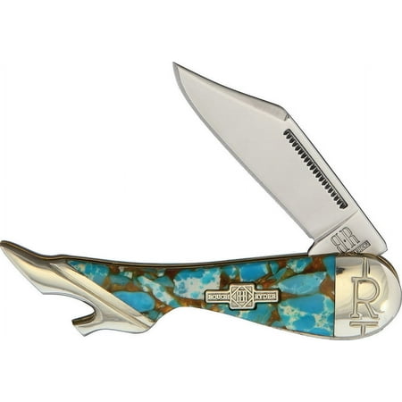 Rough Ryder RR2002 Amber Turquoise Pocket Folding Leg Knife