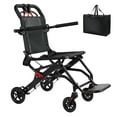 thumbnail image 6 of WETS Ultra-Light 13lbs Aluminum Transport Wheelchair | Foldable with Flip-Up Armrests & Safety Belt | 286lbs Capacity | Includes Travel Bag, 6 of 10