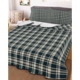 thumbnail image 3 of Quilts Twin Size, Green Beige Buffalo Plaid Soft Comforter Bedding Set for Bed, Farmhouse Checkered Lightweight Quilted Bedspread with Pillow Cover(2 Pieces) for All Season, 68x86 Inch, 3 of 6