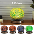 thumbnail image 5 of Niulife Bohemian Table Lamp for Bedroom Nightstand 5.9in Handmade Dimmable Mosaic Bedside Lamp Night Light Room Home Decor Aesthetic Christmas Gifts for Men Women,Green, 5 of 5