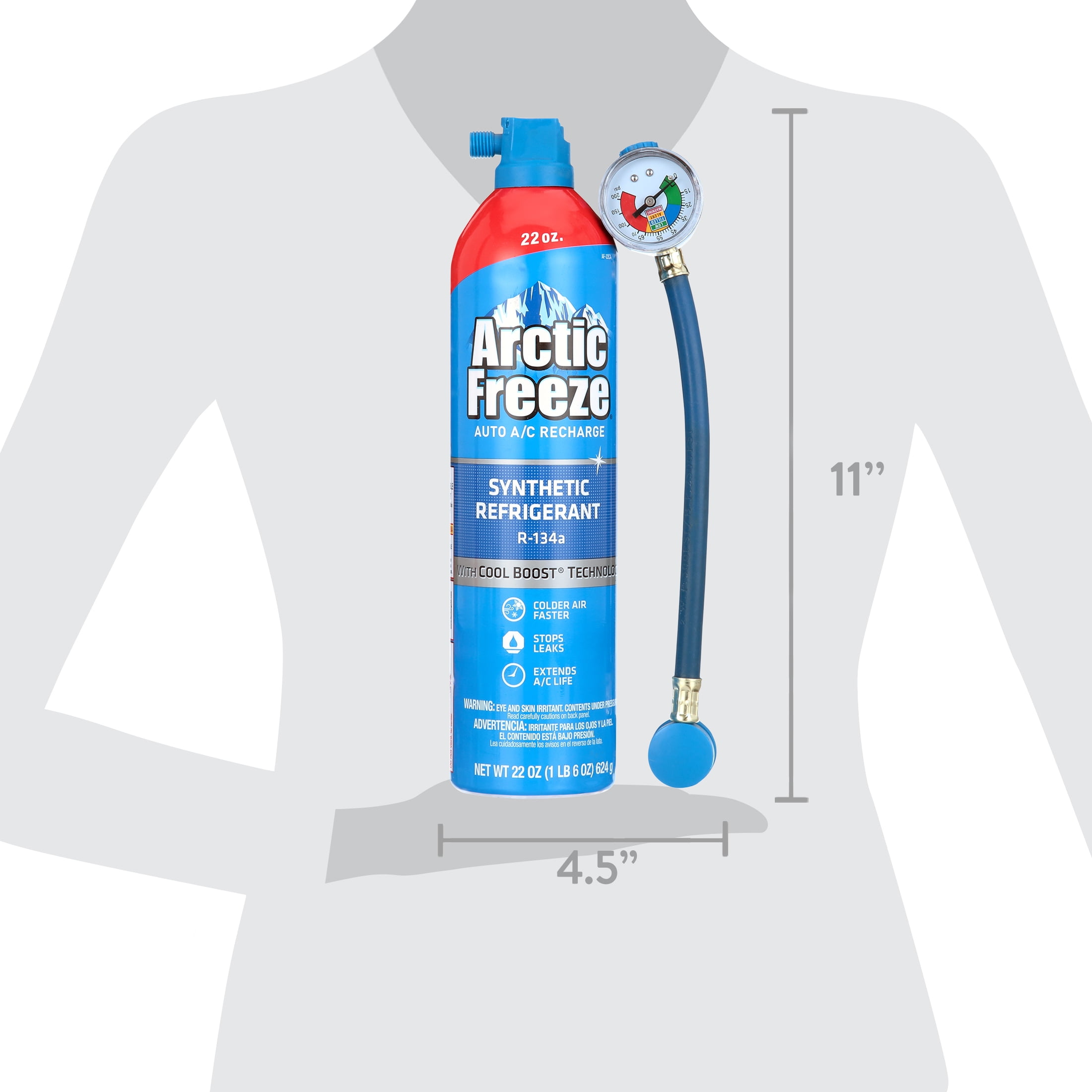 Arctic Freeze Ultra Synthetic Refrigerant 134a+ (14 ounces, 1 Pack)(CA Compliant)