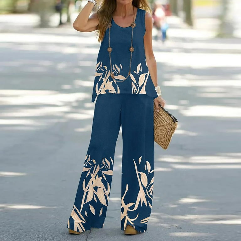 Blue Capri Pants Summer Outfits (2 ideas & outfits)
