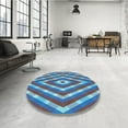 thumbnail image 4 of Ahgly Company Machine Washable Indoor Square Transitional Midday Blue Area Rugs, 7' Square, 4 of 7