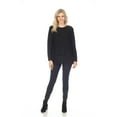 thumbnail image 4 of Simply Couture Women's Solid Keyhole Back Knitted Shimmering Sequin Crewneck Sweater Blouse, 4 of 4