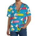 thumbnail image 7 of Lsque Color Dachshund Dog print Men's Cuban Collar Short Sleeve Shirt Summer Beachwear Casual Button Down Fashionable Vacation Leisure Shirt-3X-Large, 7 of 7