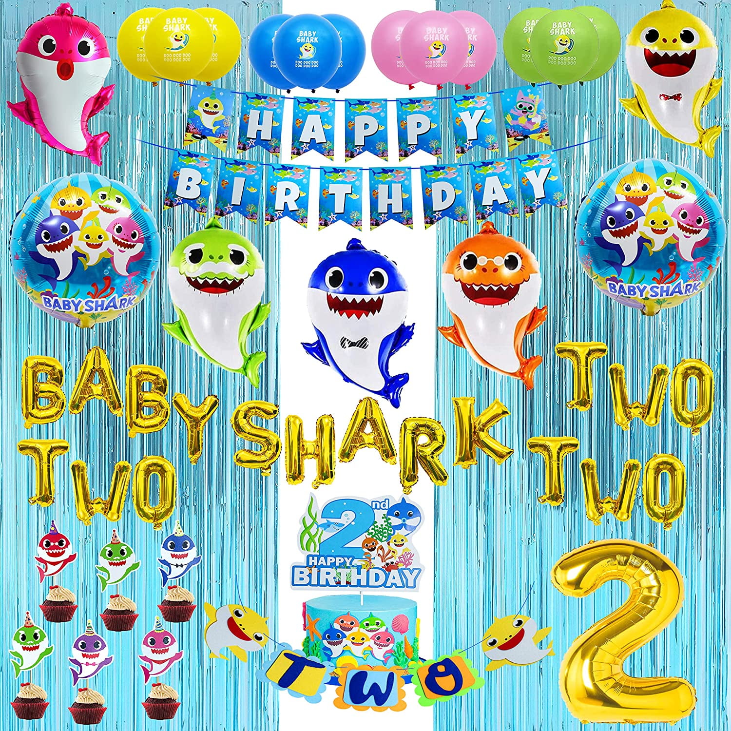 Empire Party Baby Shark Birthday Decorations Baby Shark Family Two