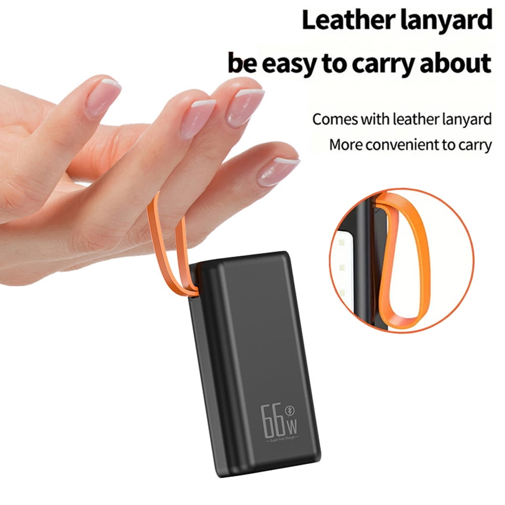 Hotpom 66W Fast Power Bank, 39800mAh Portable Charger, with LED display, hanging rope and built in camping light Portable Charger, Outdoor Emergency Backup Battery, Compatible with iPhone, Samsung.