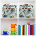 thumbnail image 6 of Yayeee Canvas Storage Basket with Handles for Shelves Fabric Bins Closet Organizer, Peacock Feather, 6 of 8