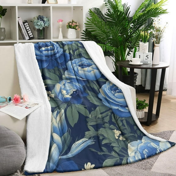 Pioneer Flower Blanket,Comfortable Soft Flannel Throw Blanket,All Season,Warm Lightweight Blankets for Sofa Bed Couch Living Room Chair,40"x50"(100x130cm)
