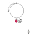 thumbnail image 2 of Delight Jewelry Silvertone Christmas Lights - Hot Pink Resin - Domed Thank You Charm Bracelet, 6"+2", 2 of 5