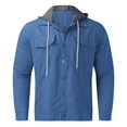 thumbnail image 3 of KaLI_store Mens Denim Jacket Men's Denim Jacket Casual Regular Fit Button Down Long Sleeve Jean Trucker Jacket Blue,M, 3 of 4