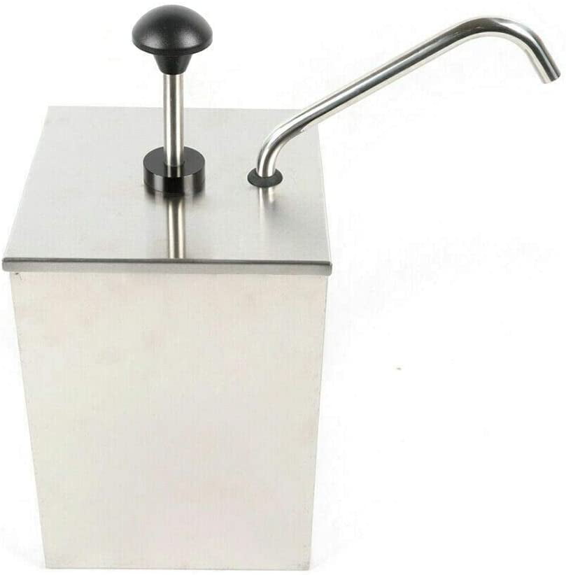 AIQIDI 4L Soy Sauce Pump Stainless Steel Condiment Dispenser Pump for KetchUp Dressing Syrup