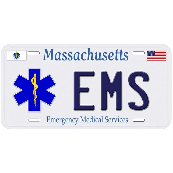 Massachusetts EMS Novelty Car Auto License Plate