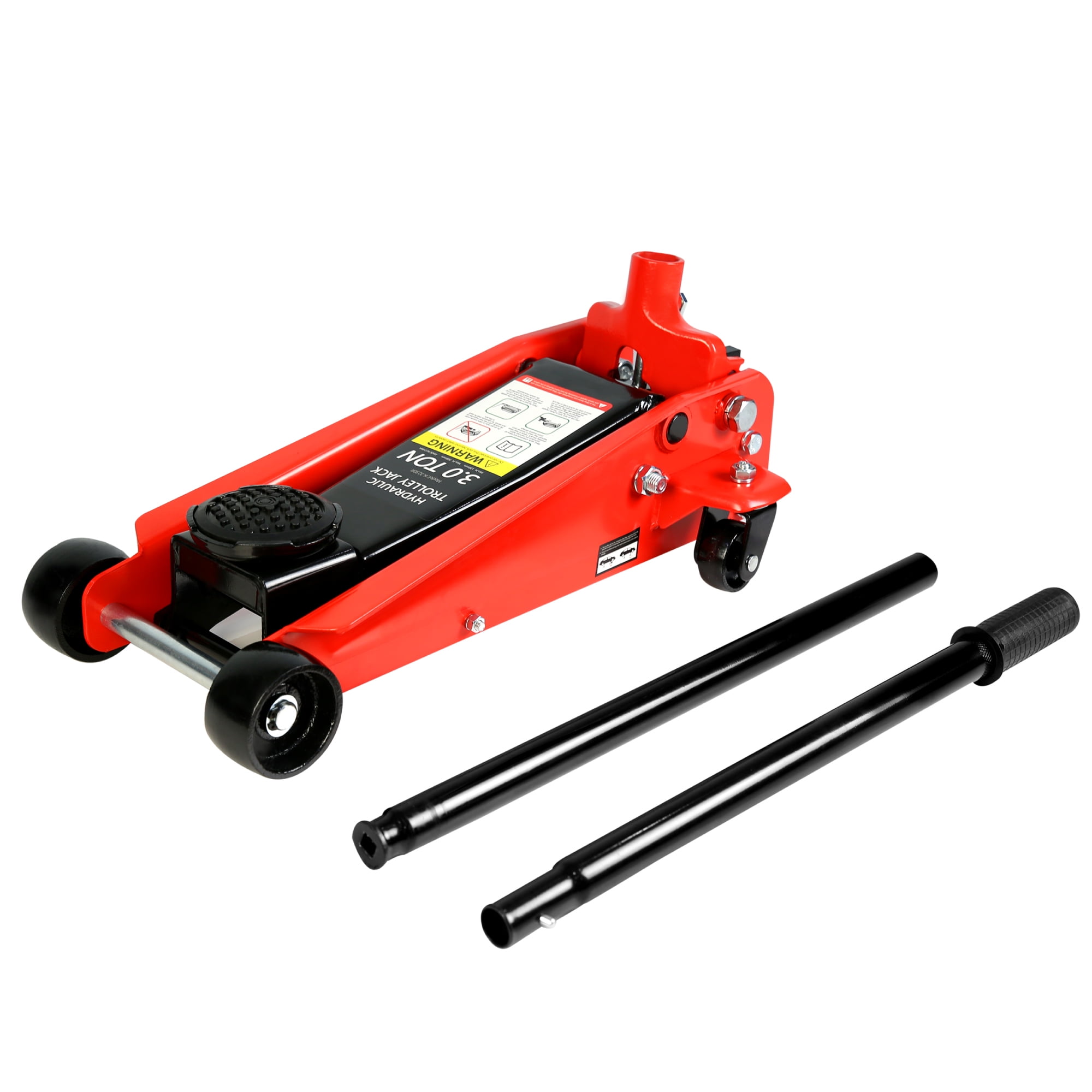 Aukfa Low Profile Floor Jack 3 Ton with Single Piston Quick Lift Pump,Floor Jack Lifting Range 5.1"-20",Red