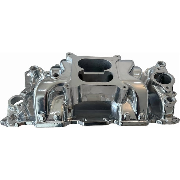 Polished Small Block Chevy Dual Plane Air Gap Aluminum Intake Manifold