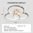 thumbnail image 5 of Jopath 20" Modern Dimmable LED Ceiling Light Fixture, Circular 3-Ring Design, Contemporary Brushed Nickel Finish for Living Room, Bedroom & Office, 5 of 8