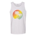 thumbnail image 2 of Two Coconut Palm Trees Beach Sunset | Mens Pop Culture Graphic Tank Top, White, Small, 2 of 4