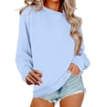 thumbnail image 1 of Haut de sous-Vêtements Thermiques pour Femmes en Liquidation, Chandail à Capuche en Polyester pour Femmes, Chandails en Molleton Col Rond pour Femmes, Hauts Décontractés Tendance à Manches Longues pour Adolescentes, Chandail en Molleton Col Rond, Vêtements, Tenues 2024, 1 of 5