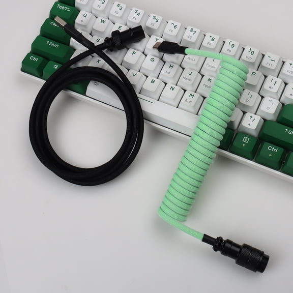 GX16 aviator Usb c Coiled Mechanical Keyboard Cable Aviation Spiral Double Sleeve Coiled Usb C Cable