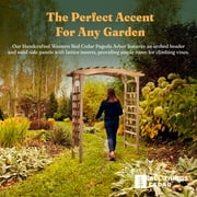 All Things Cedar PA96 6-Ft Garden Wooden Traditional Archway Pagoda Arbor - 71L x 35W x 87