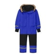 thumbnail image 4 of Domzest Child Ski Pants Winter Insulated Fleece Thermal Ski Bibs Warm Skiing Pants Waterproof with Pocket Bib Overalls Royal Blue 7-8 Years, 4 of 7