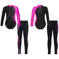 thumbnail image 3 of iiniim Kid Girls Athletic Unitard 2PCS Dance Wear Ballet Gymnastic Leotard Outfit Activewear Set with Leggings Size 6-14 Rose 8, 3 of 6