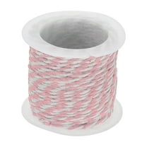 1.5mm Colorful Braided Cotton Cord, 11 Yards White/Pink Bakers Twine Cotton 4-Ply Rope String for Friendship Bracelet Making, DIY Crafts Jewelry Wrapping Decor Supply